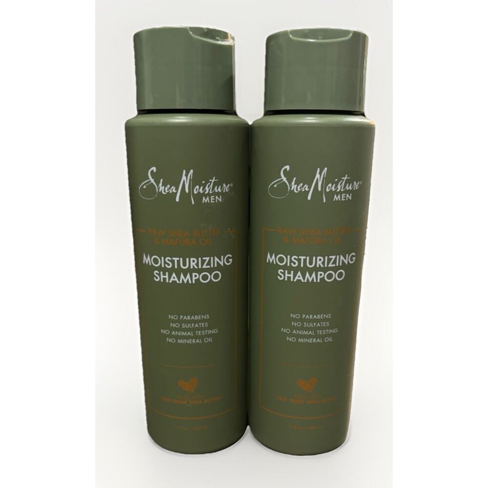 SheaMoisture Men Raw Shea Butter Mafura Oil Moisturizing Shampoo 13oz 2 Pack NEW